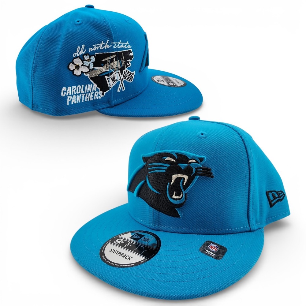 New Era Carolina Panthers Icon 9FIFTY Cap Blue Old North State Snapback Hat NEW